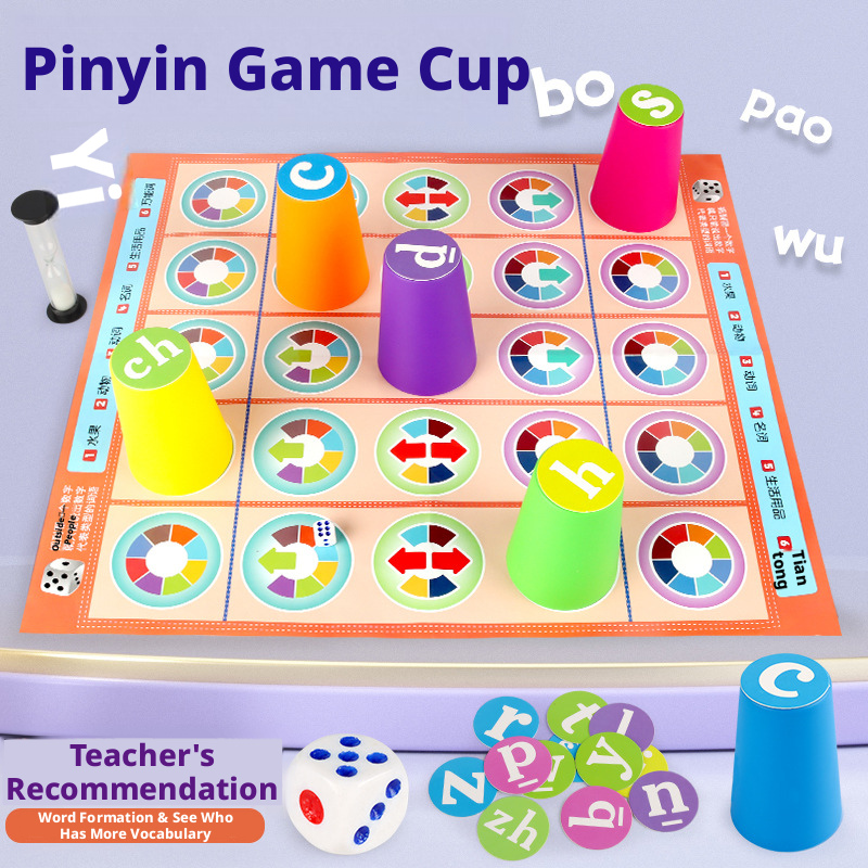 Party Games Kids Indoor - Çocuklar İçin Çin Pinyin Eşleştirme Tahta